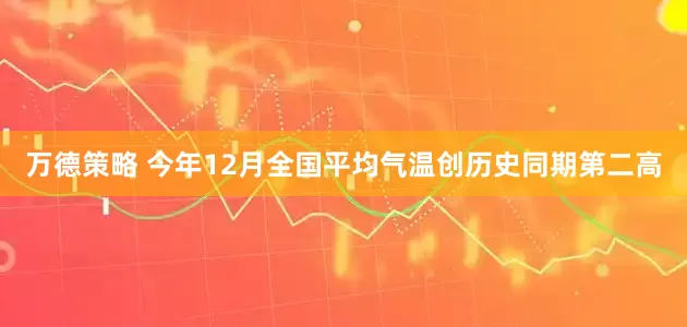 万德策略 今年12月全国平均气温创历史同期第二高