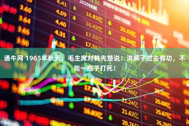 通牛网 1965年秋天，毛主席对韩先楚说：洪麻子过去有功，不能一棍子打死！